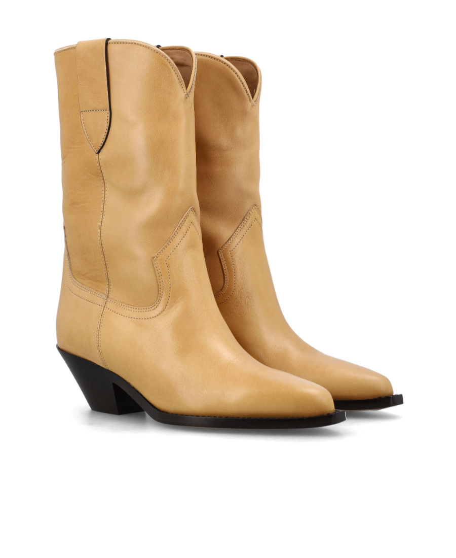 Isabel Marant Dahope Suede Cowboy Boots In Nude