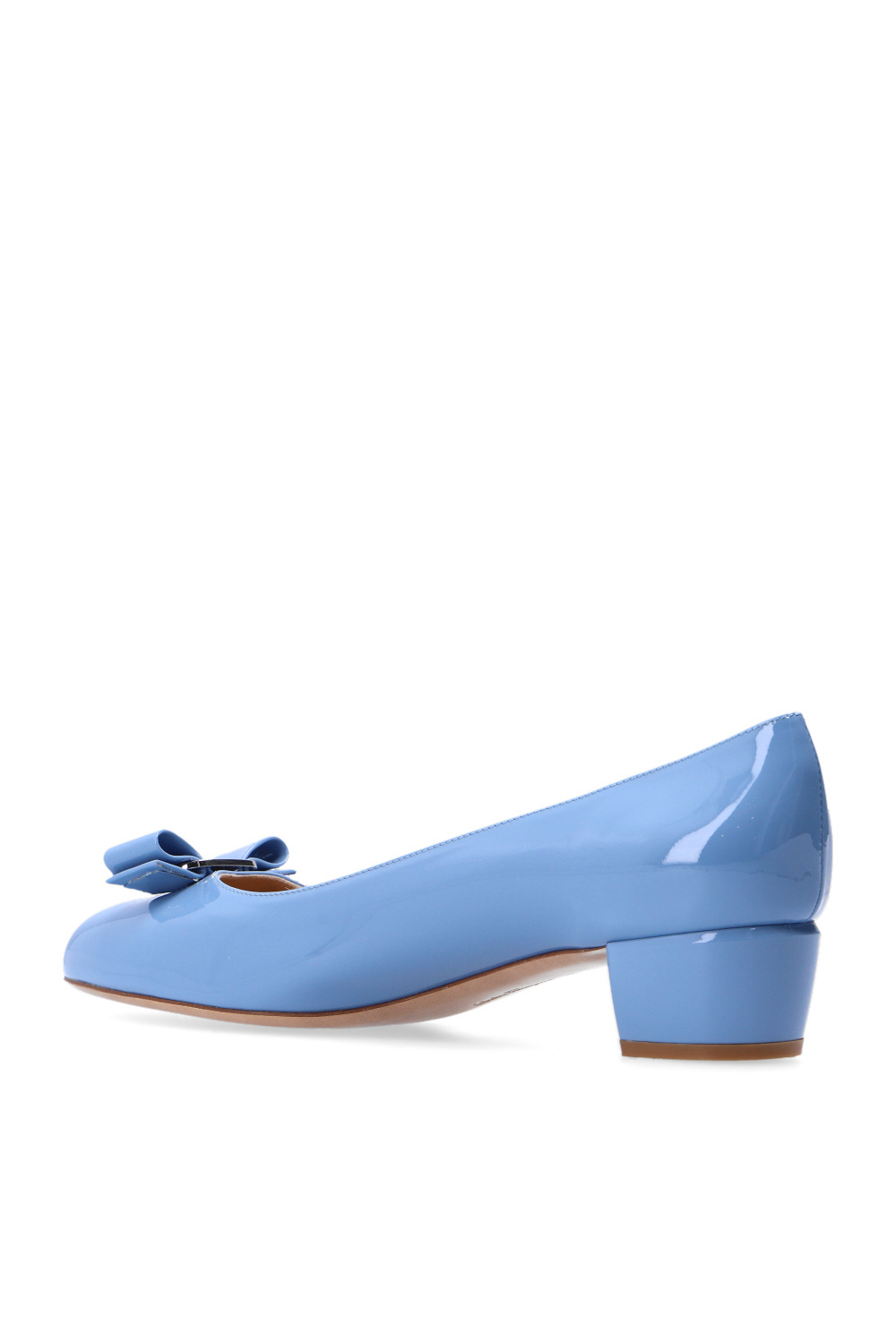 Ferragamo Salvatore  Blue Vara Bow Pump Shoe In Blue