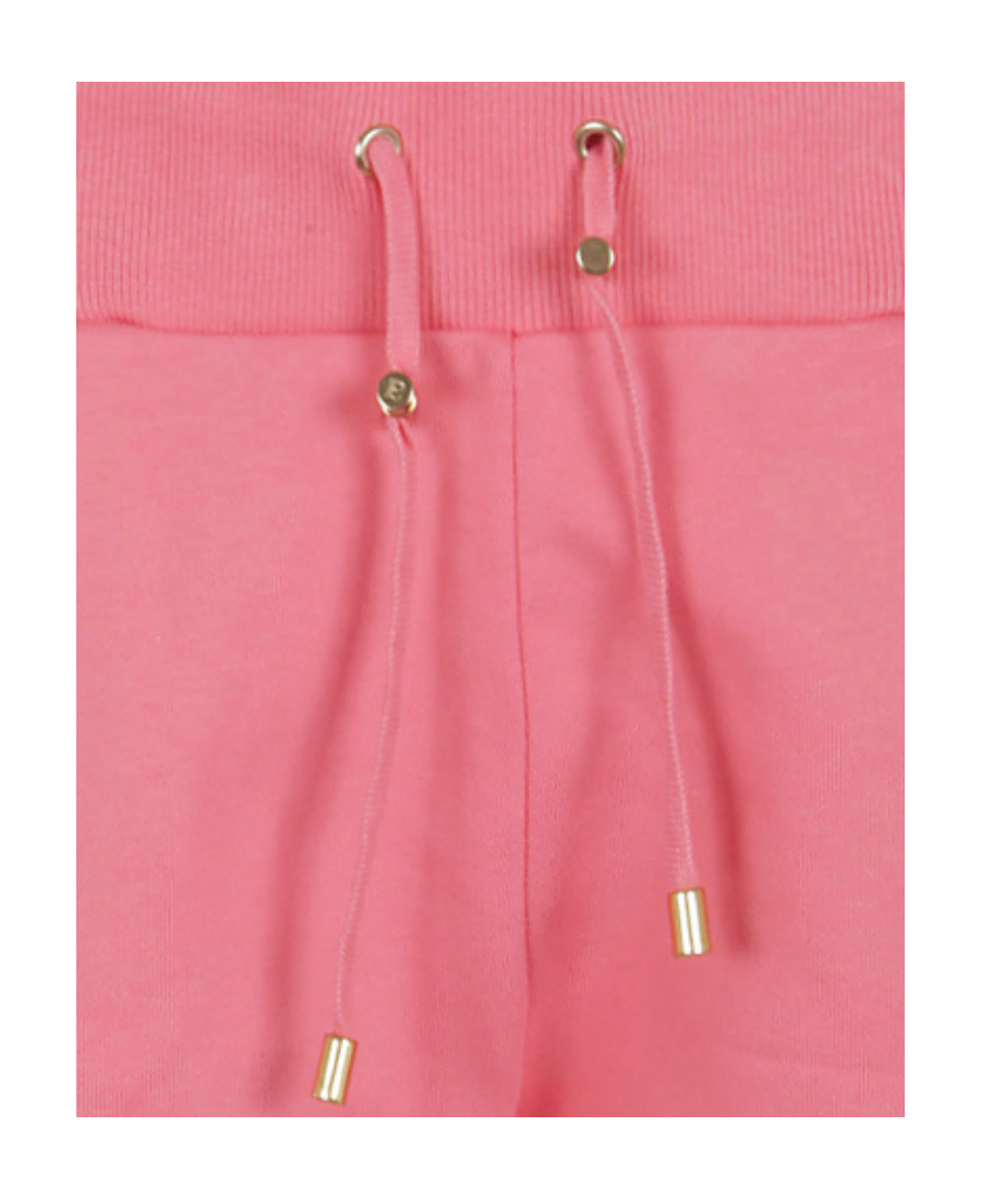 Balmain Logo-print Drawstring Cotton Shorts In Pink
