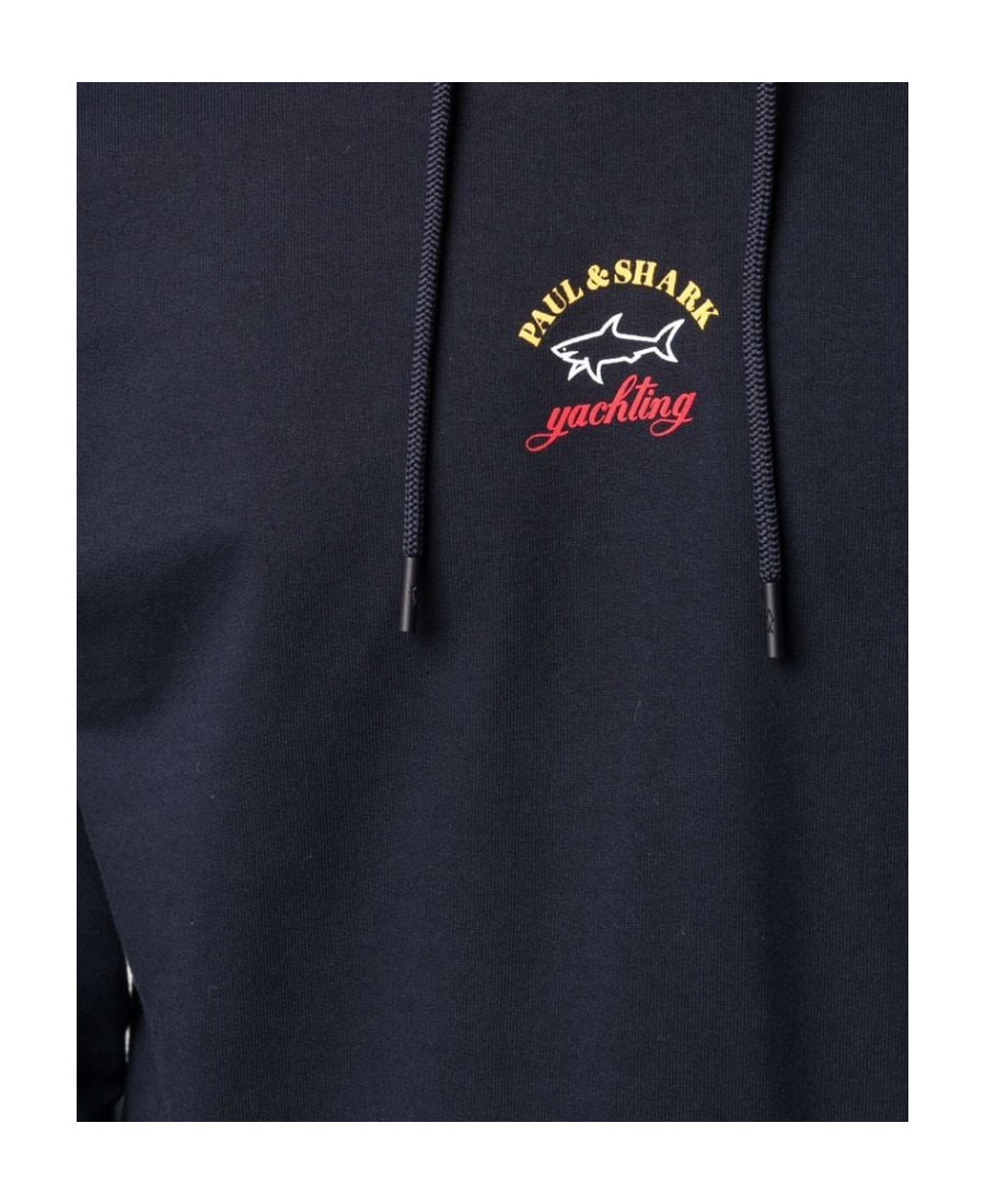 Paul & Shark Logo Print Hoodie In Black