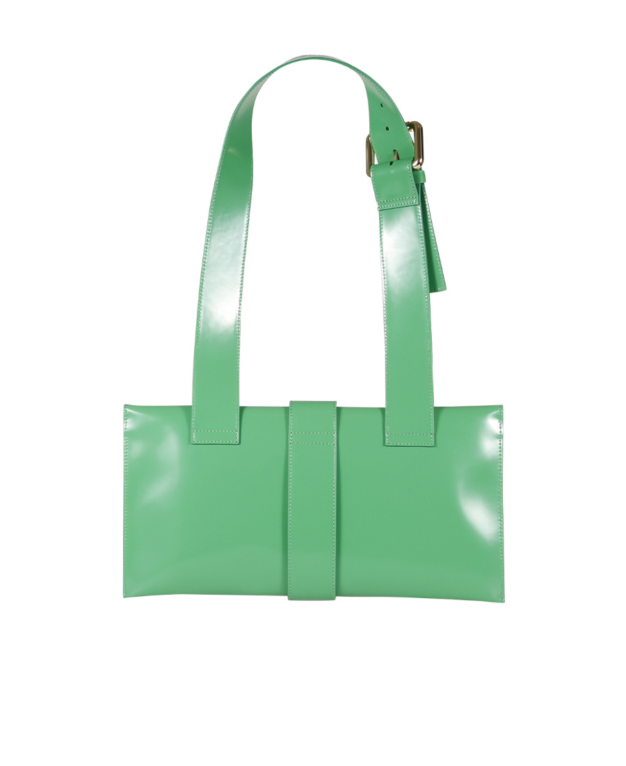 By Far Carol Buckle Detailed Shoulder Bag In Green