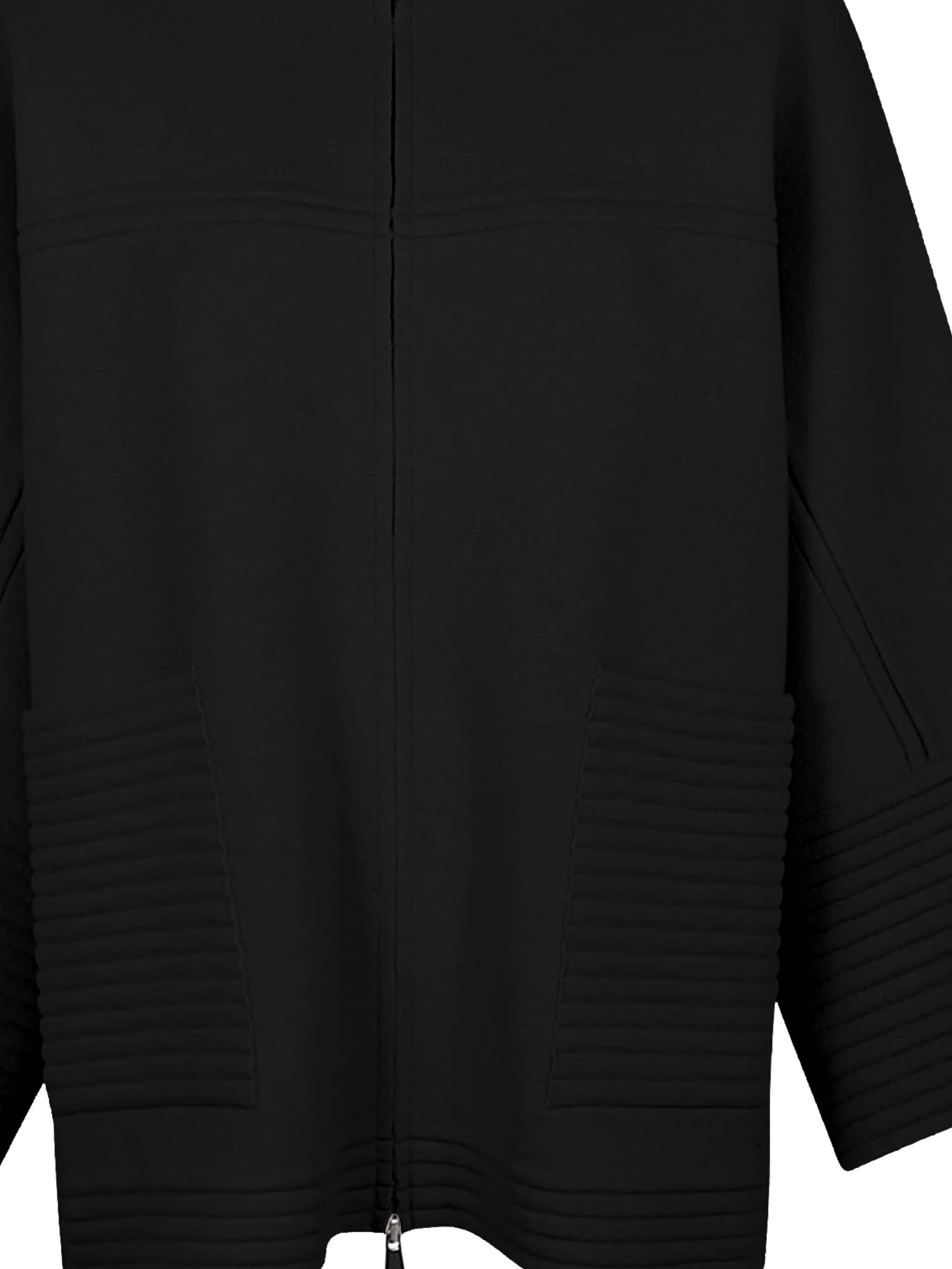 D Exterior Zippered Casual Jacket In Black