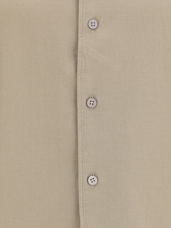 Zegna Cash Button Front Shirt In Nude