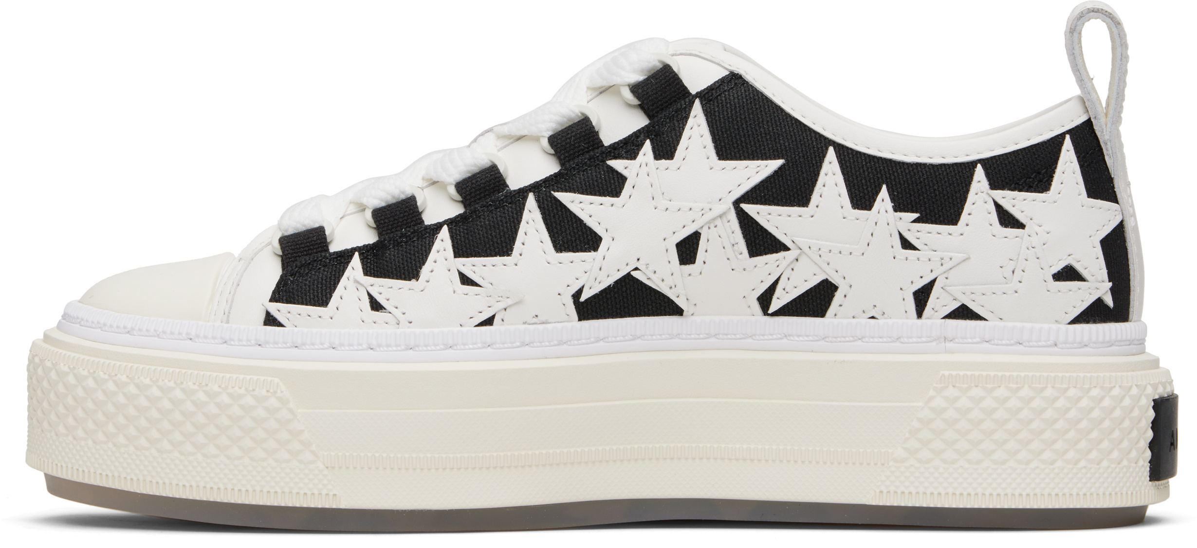 Amiri Denim Stars Low Top Platform Sneaker In White
