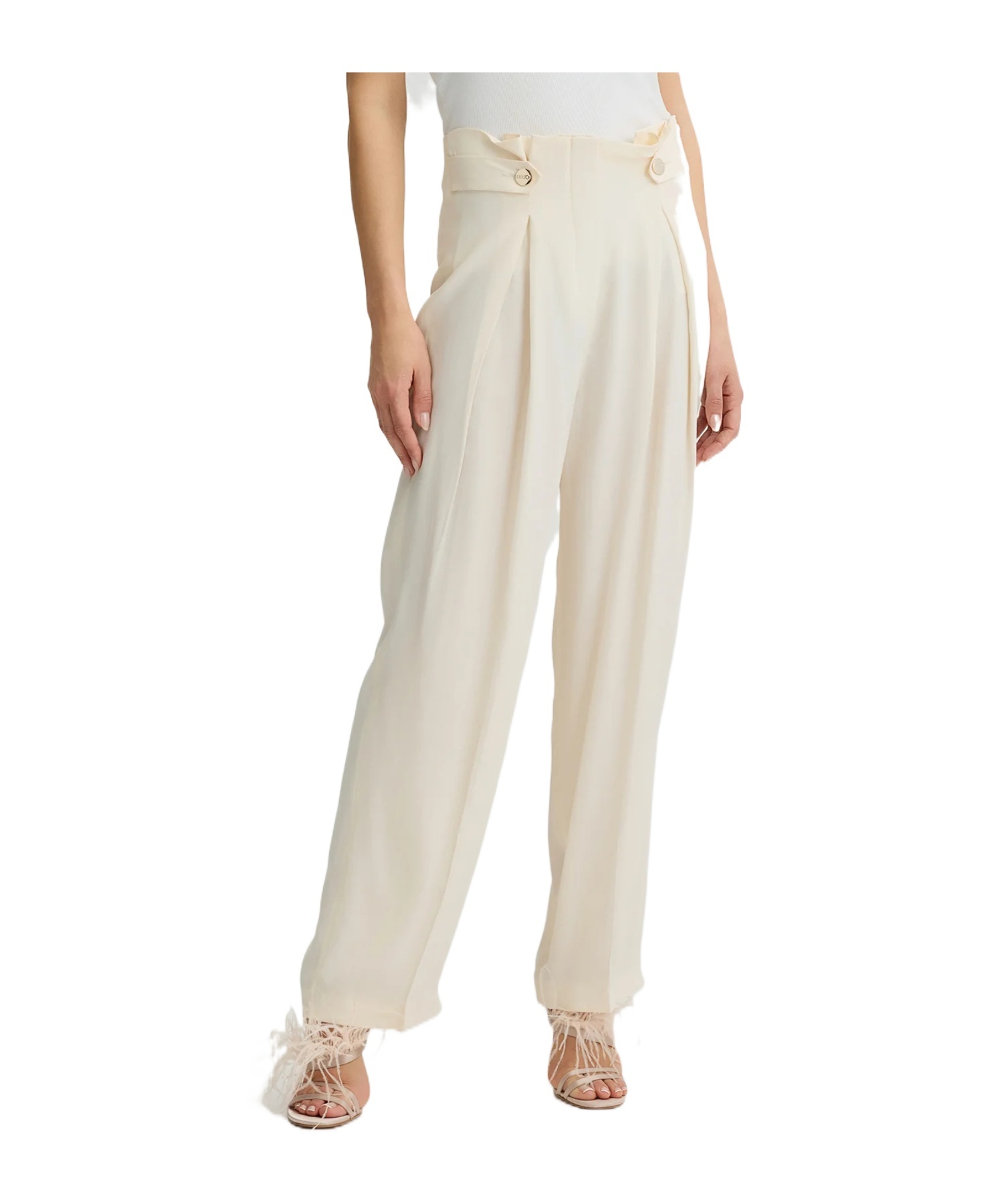 Liu •jo Pleated Casual Pants In Neutral