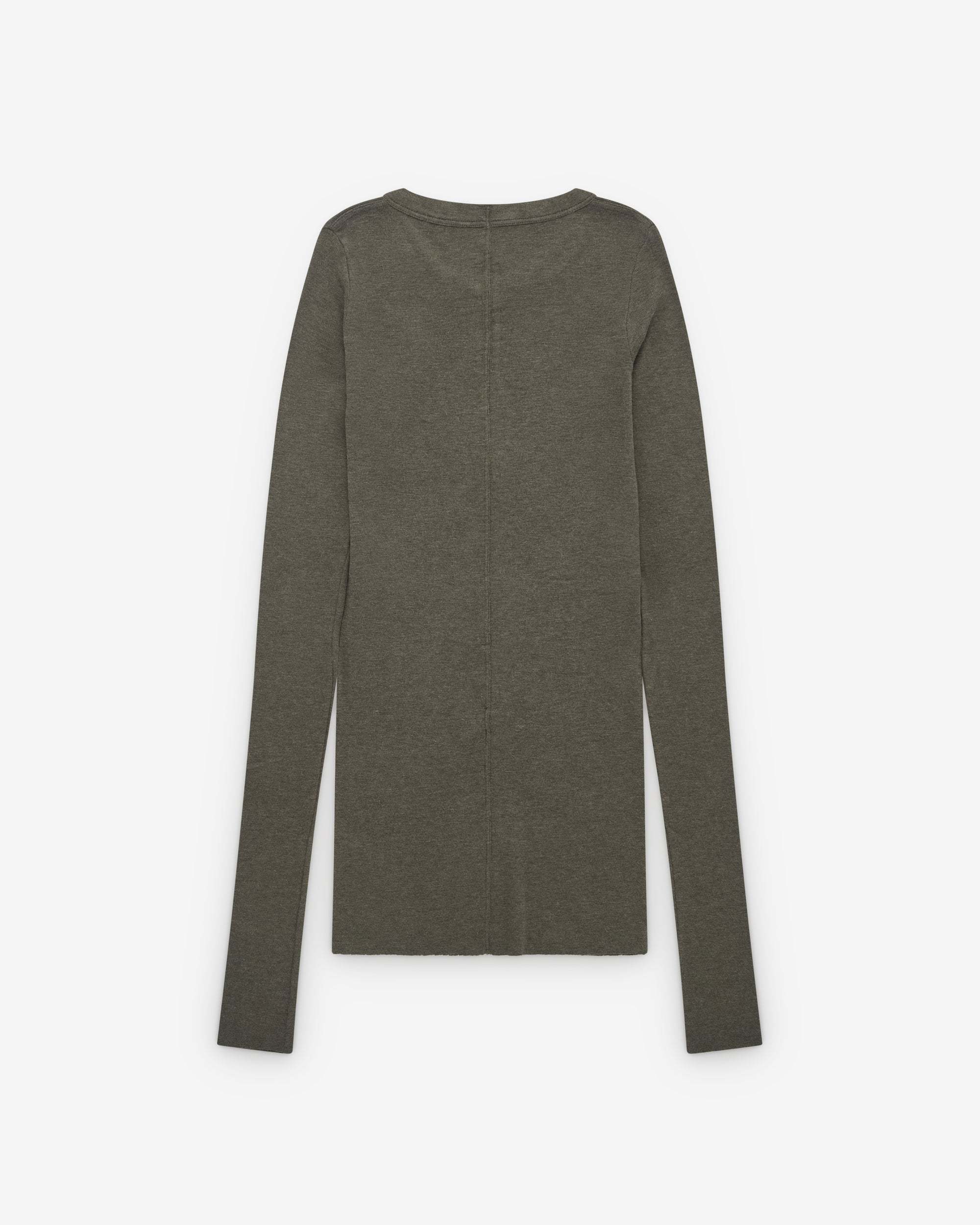Rick Owens Long Sleeve Round Neck Knit Top In Green