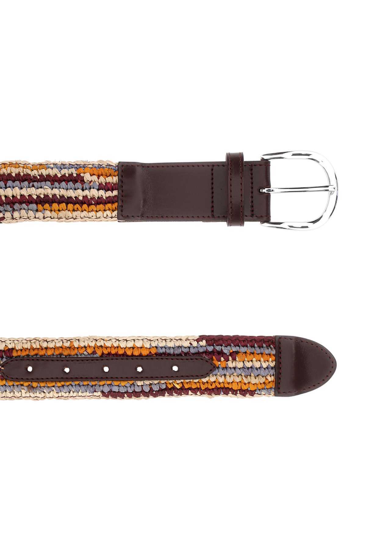 Shop Isabel Marant Zaf Leather-trimmed Raffia Belt In Brown