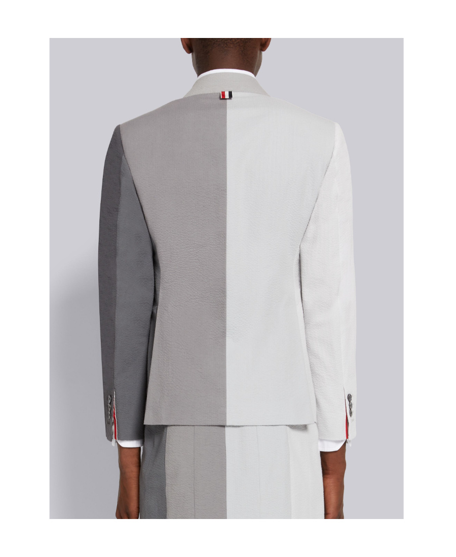 Thom Browne Gradient Colour-block Trompe L'oeil-effect Sport Coat Jacket In White