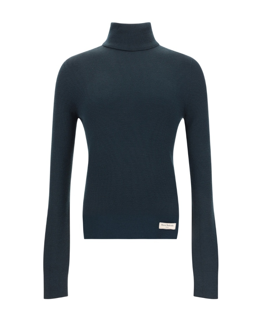 Shop Balmain Roll-neck Wool Jumper In Black