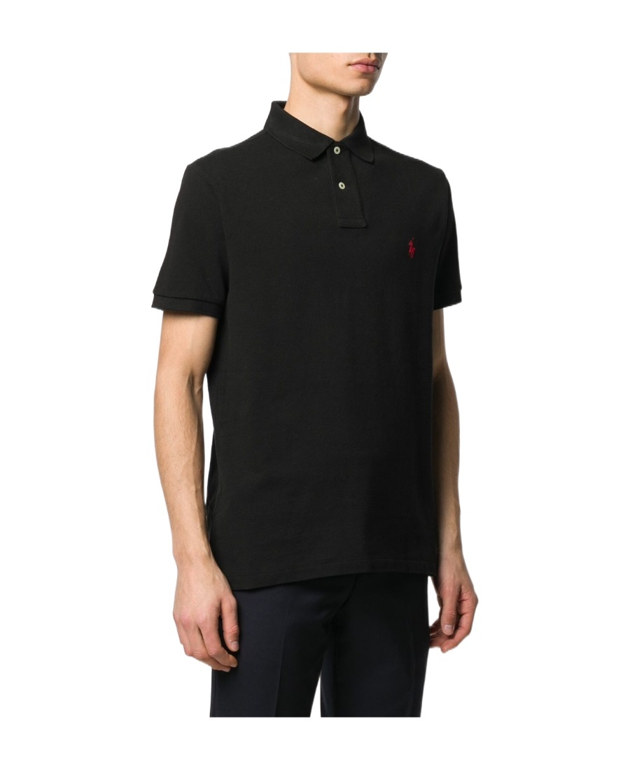 Polo Ralph Lauren Embroidered-logo Polo Shirt In Black