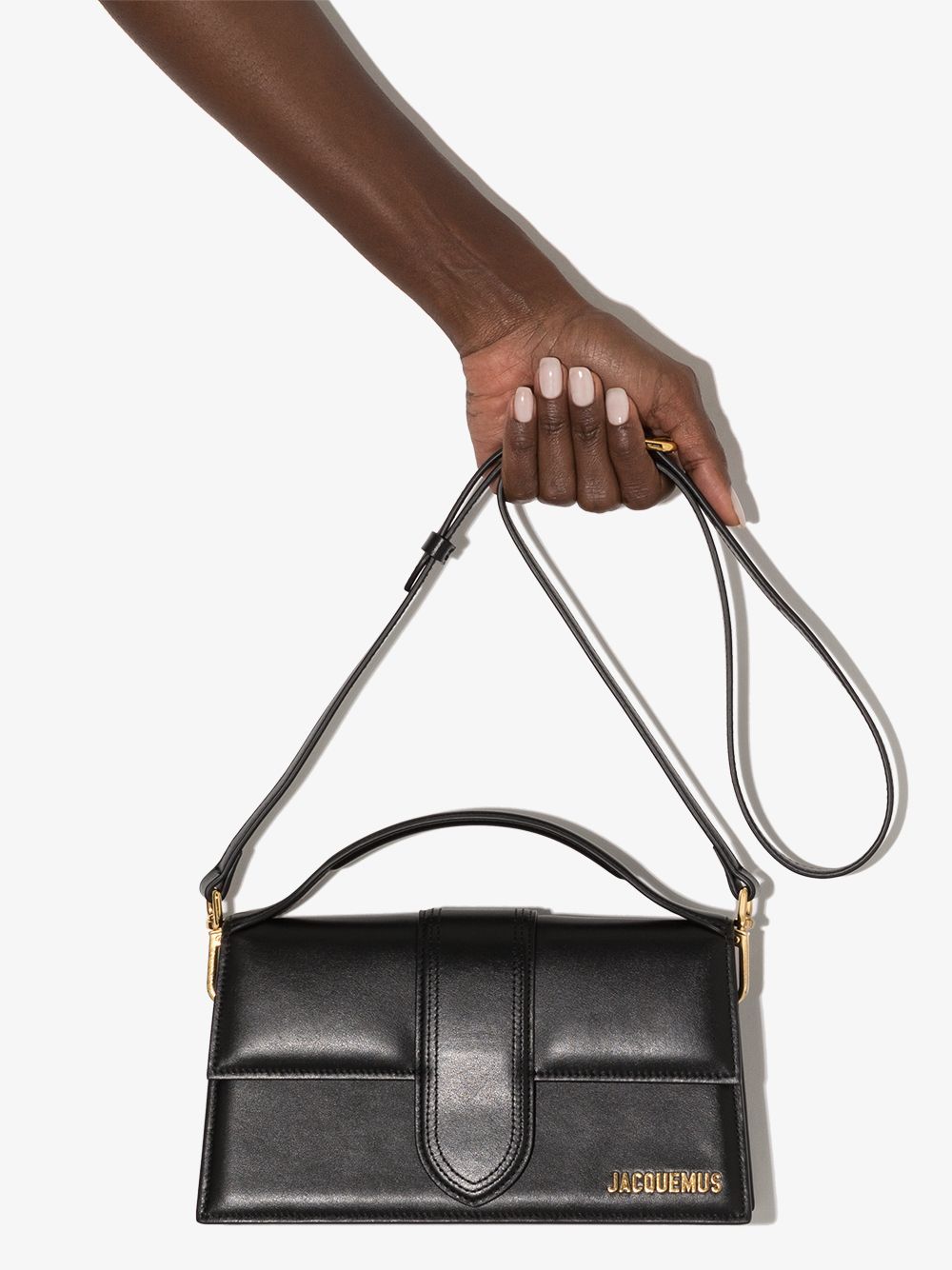 Jacquemus Le Bambino Small Leather Shoulder Bag In Black