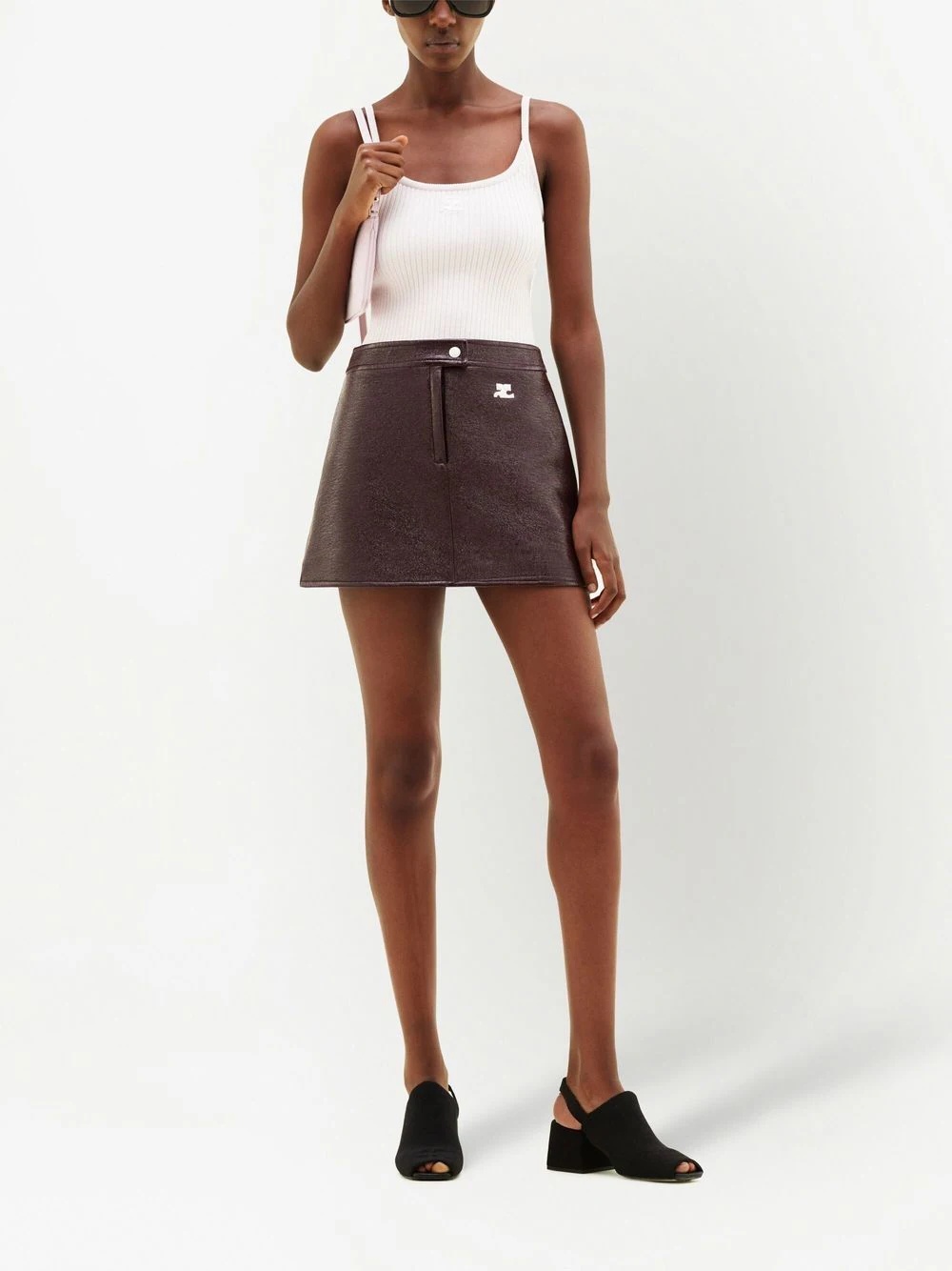 Shop Courrèges A-line Mini Skirt In Black