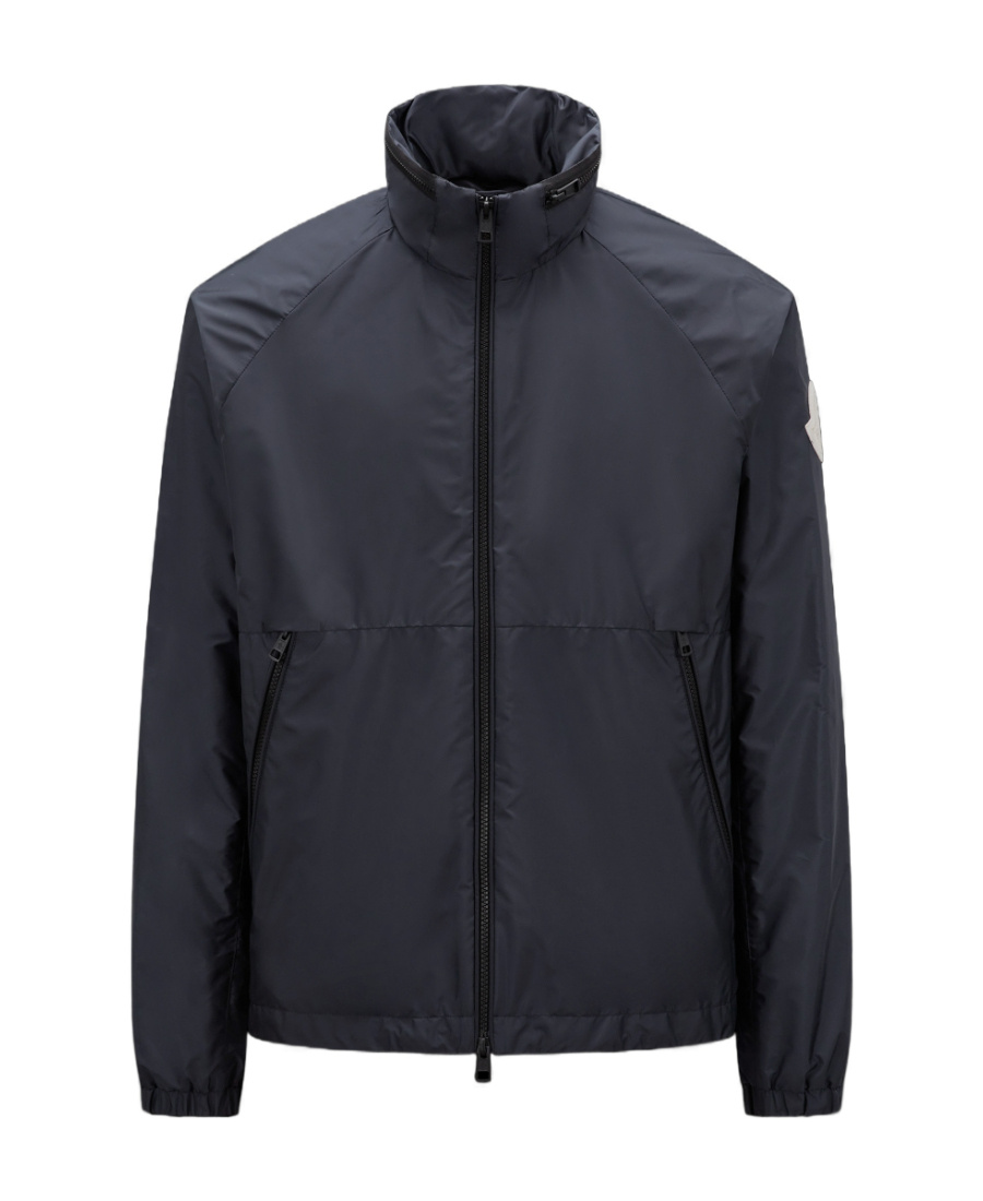 Moncler Hooded Zip-front Jacket In Blue