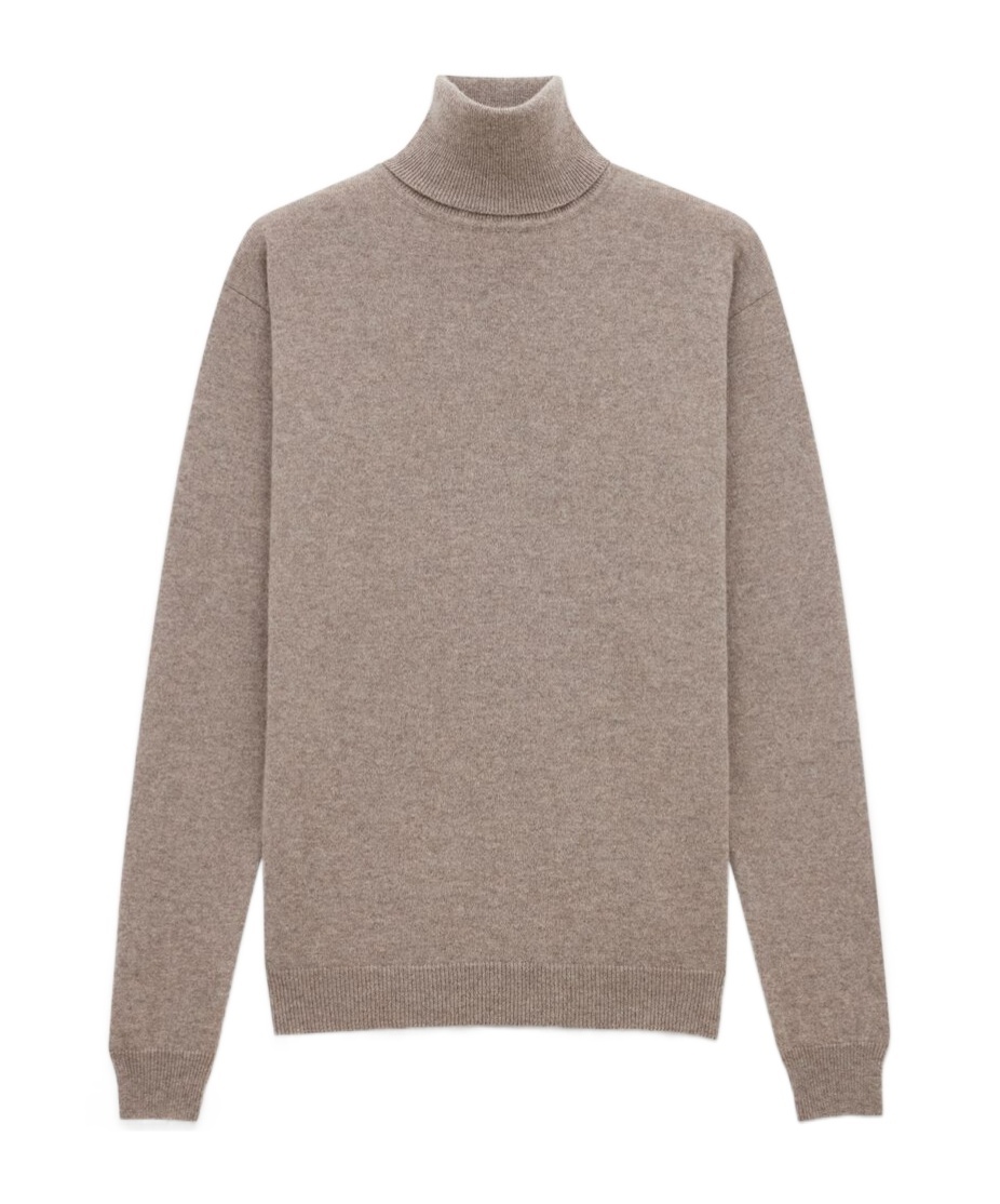 Saint Laurent Turtleneck Sweater In Cashmere In Nude