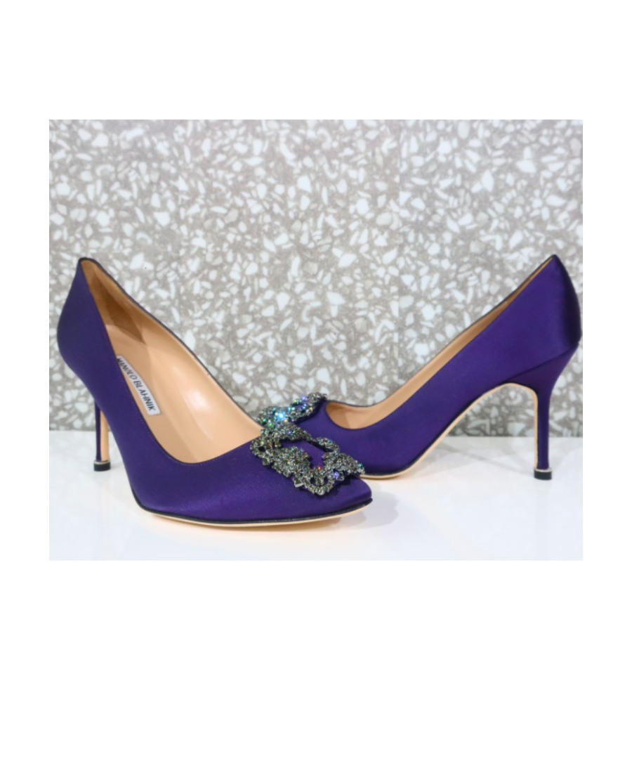 MANOLO BLAHNIK JEWEL BUCKLE HIGH HEELS