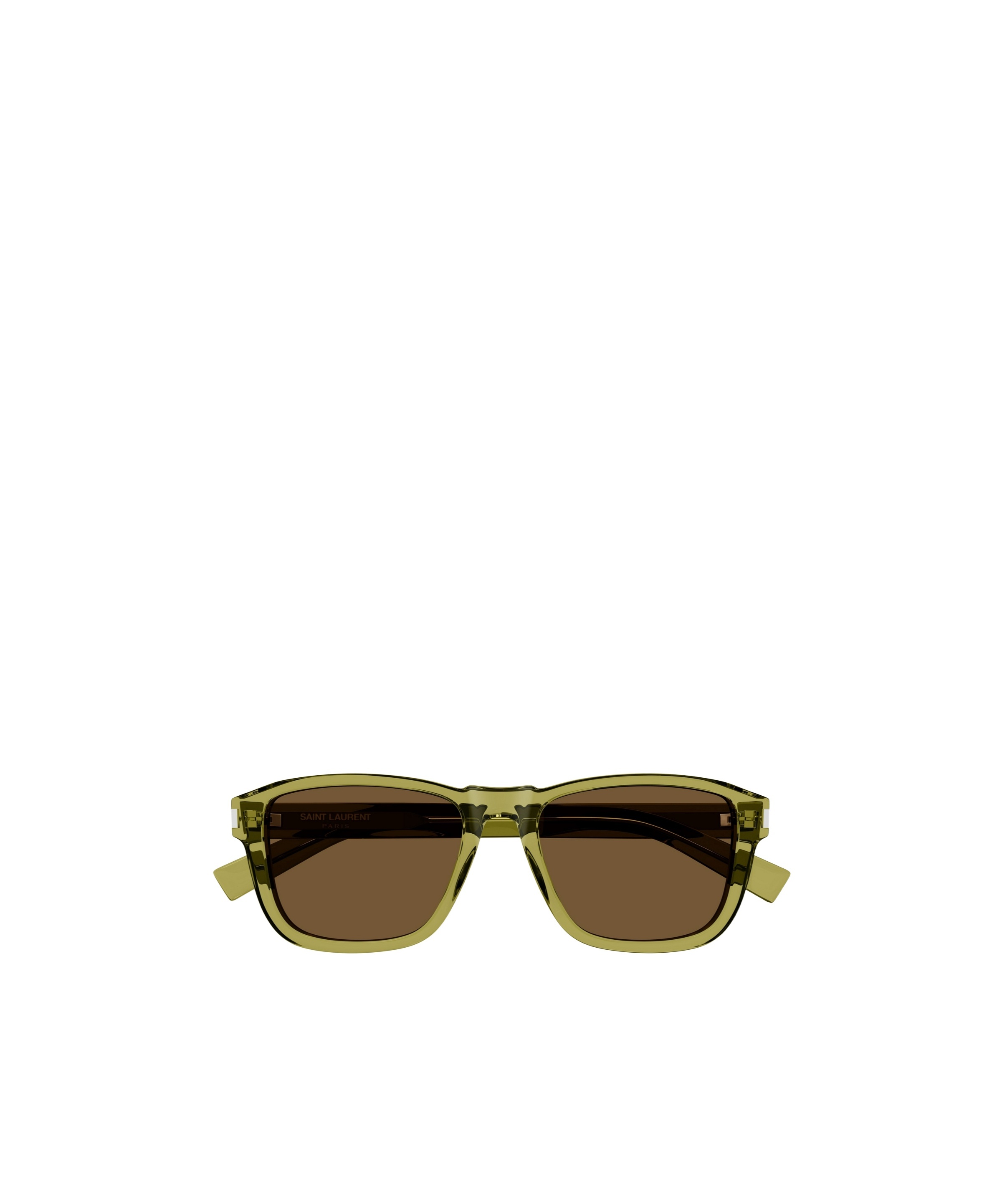 Saint Laurent Logo Sunglasses In Green