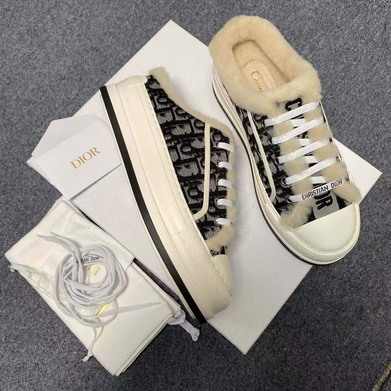 Dior Lace-up Low-top Casual Shoes In Multi