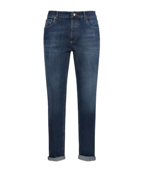 Brunello Cucinelli Mid-rise Tapered Jeans In Black
