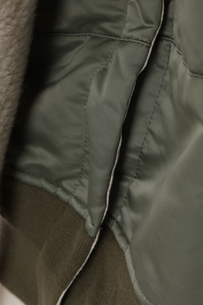 Sacai Colour-block Zip-up Hooded Jacket In Green