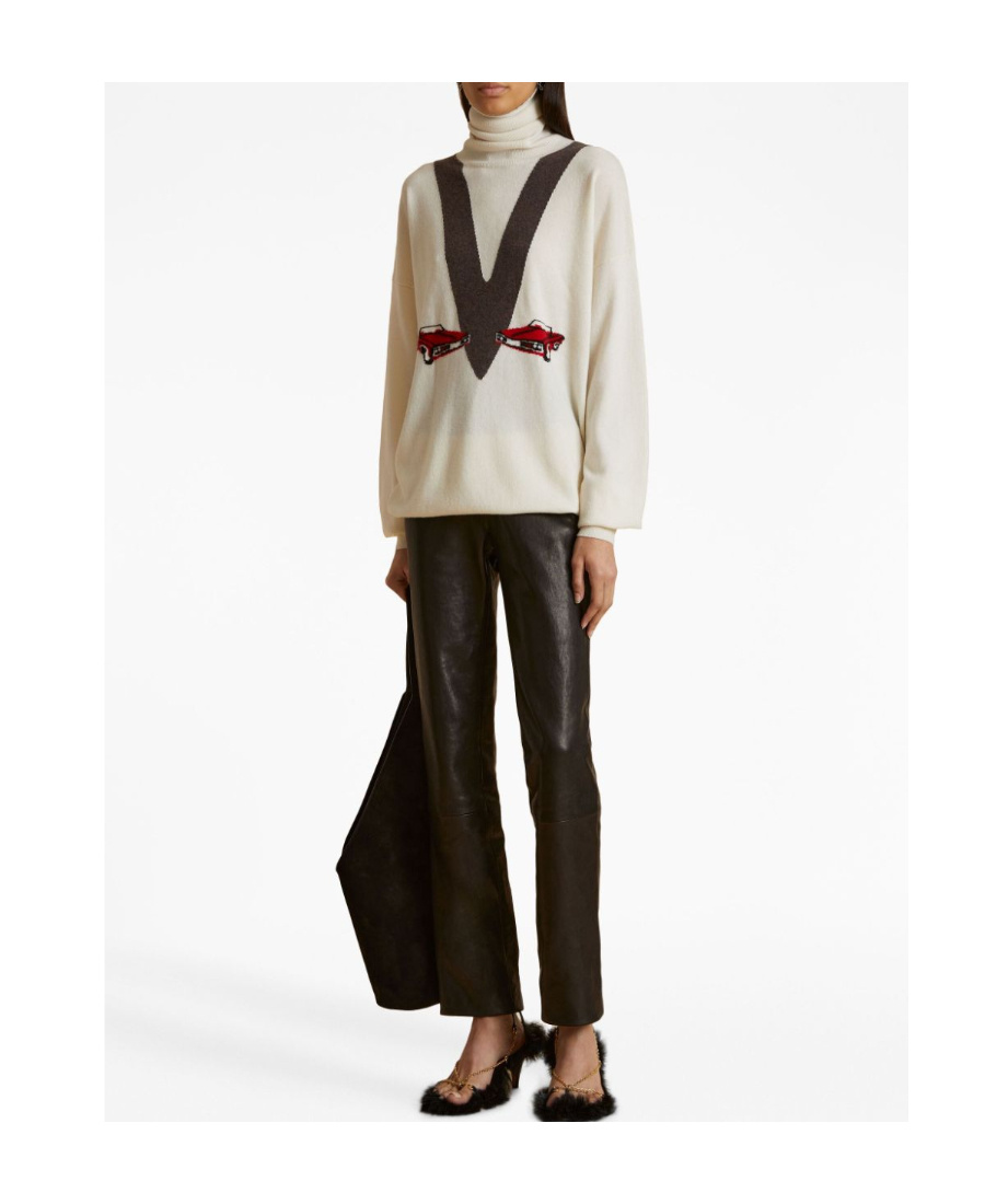 Khaite Esmal Jacquard-knit Cashmere Jumper In White