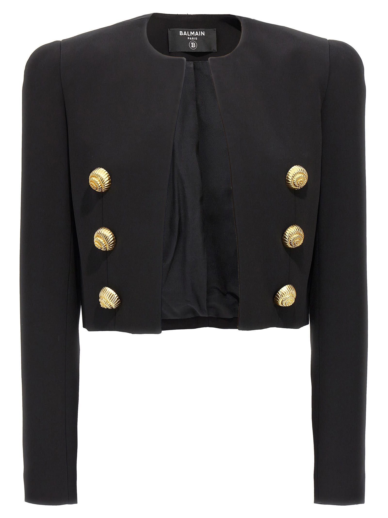 Balmain Crepe Jacket In Black