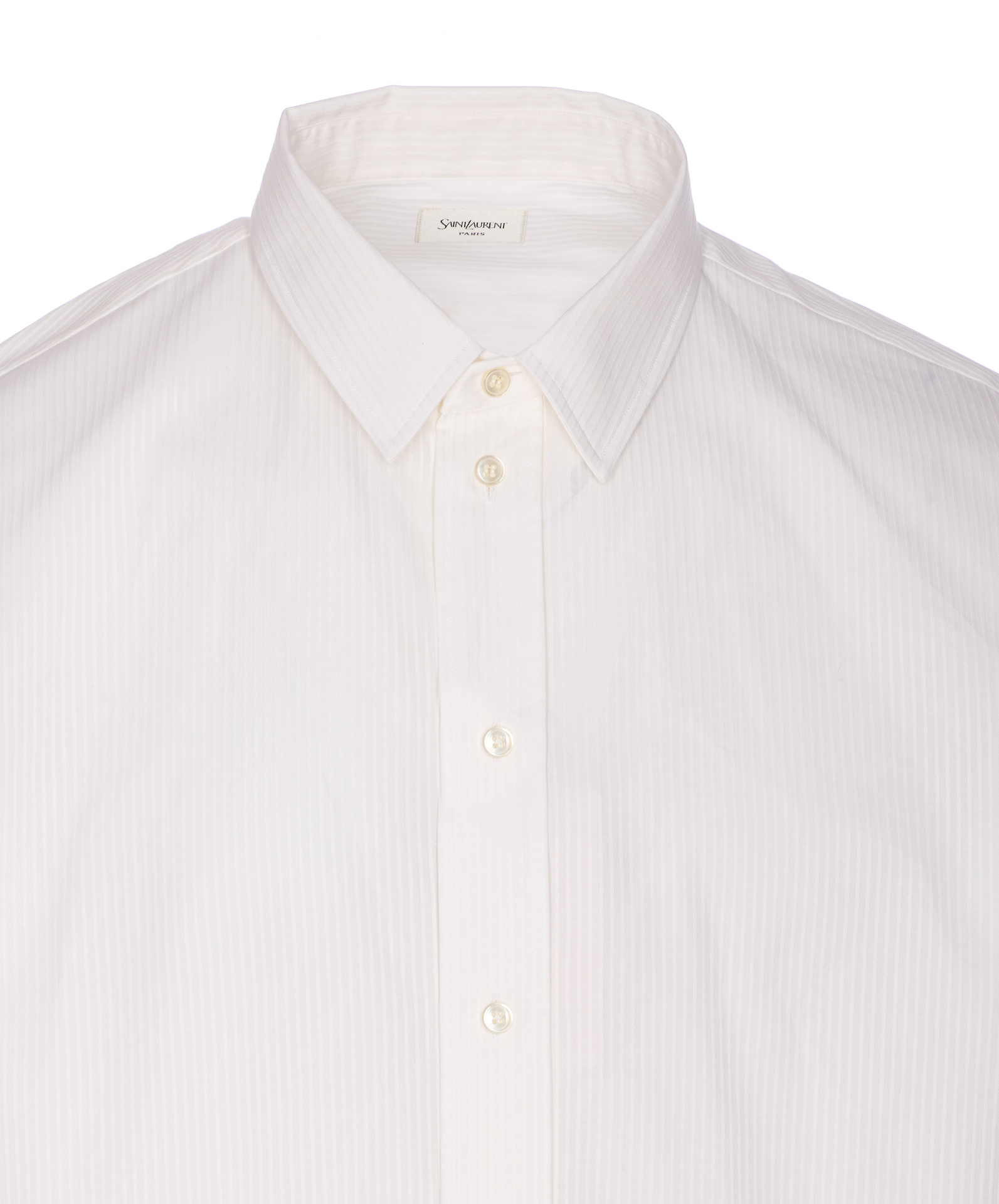 Saint Laurent Button-down Collar Long Sleeve Cuffed Shirt In White