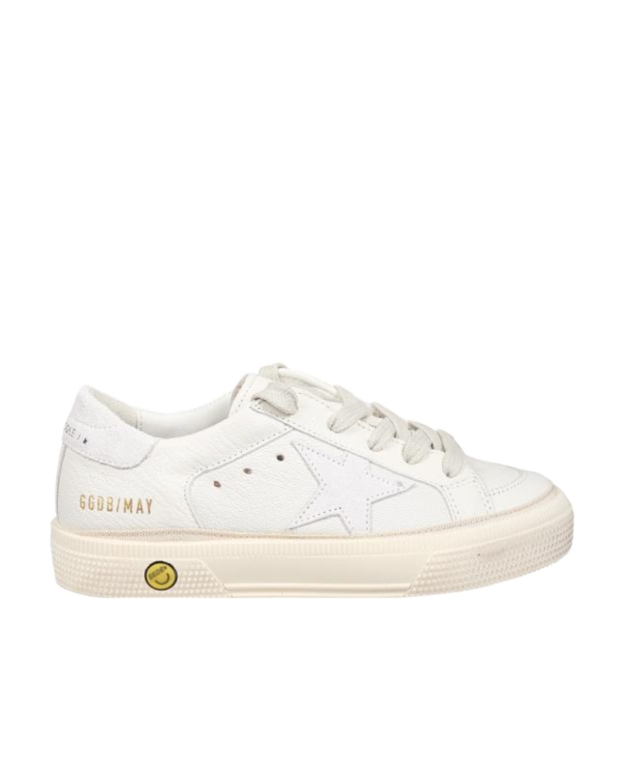 Golden Goose White May Sneakers For Girl With Iconic Star In White