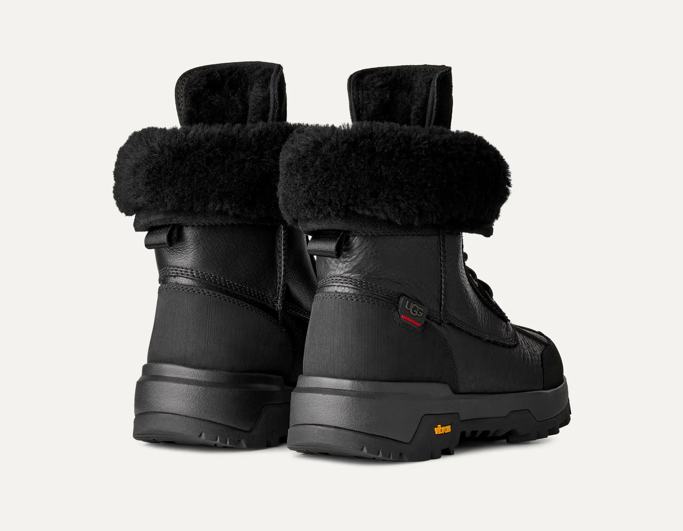 Ugg Round-toe Lace-up Boots In Black