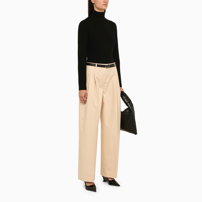 Jil Sander Belt Ring Casual Pants In Nude