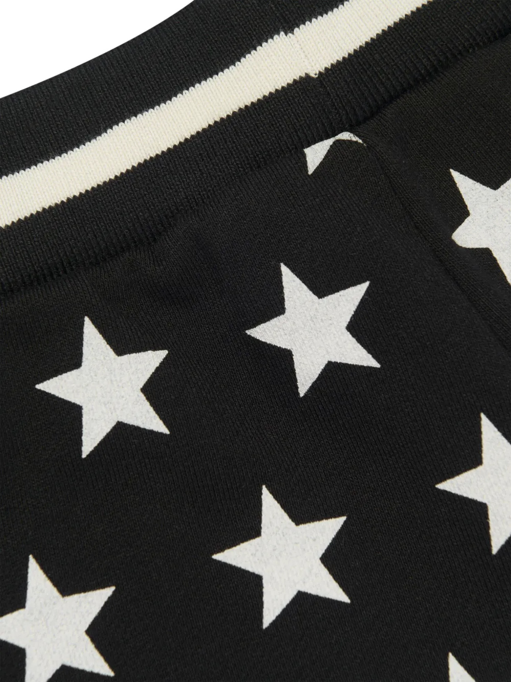 Balmain Star Print Cotton Shorts In Black/white