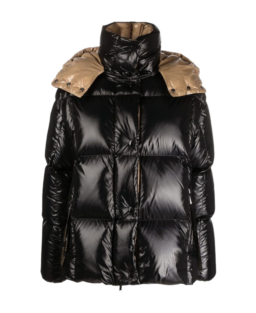 Moncler High-collar Long-sleeved Down Jacket In Black