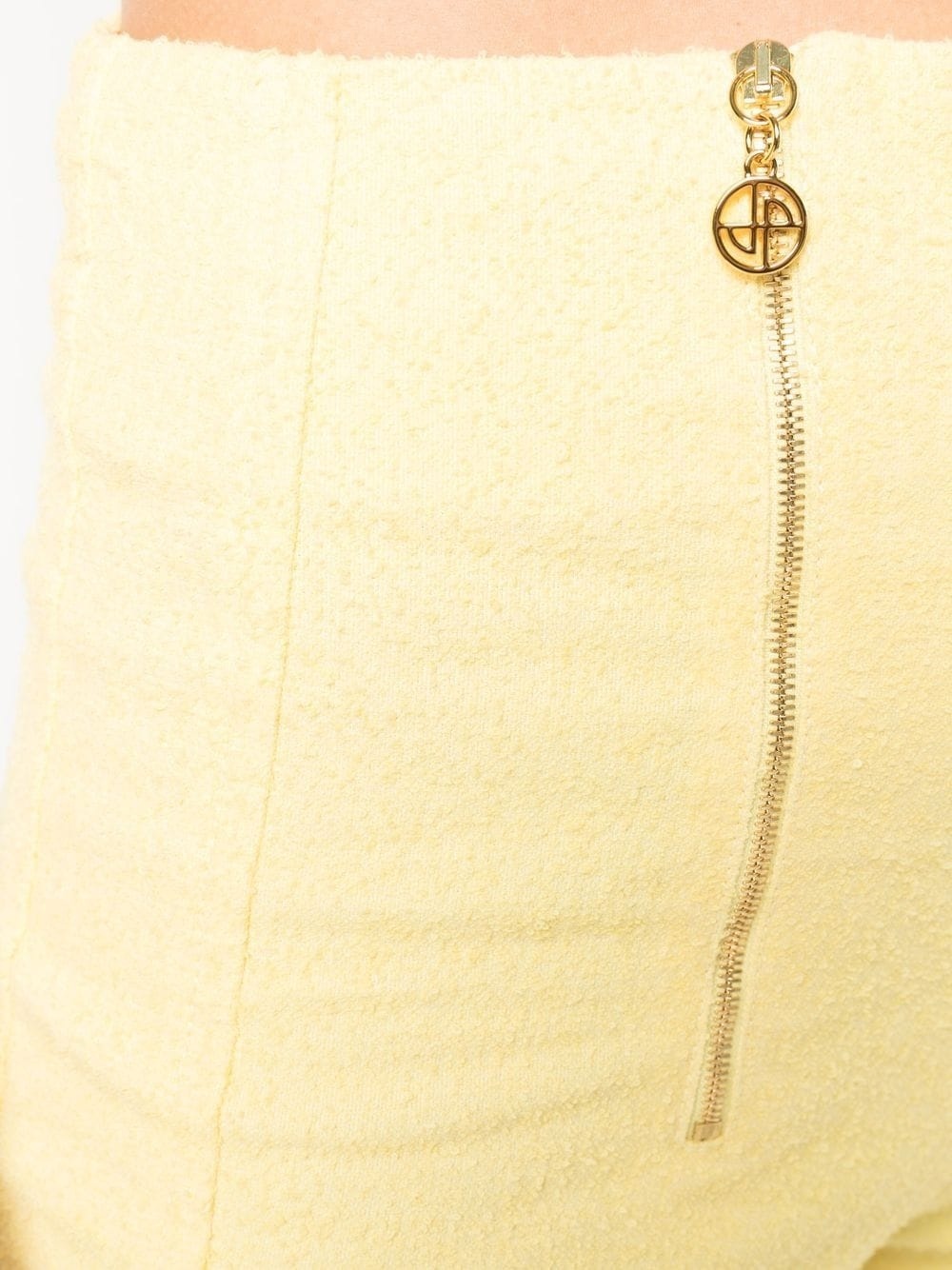 Patou High Waist Tweed Shorts In Yellow