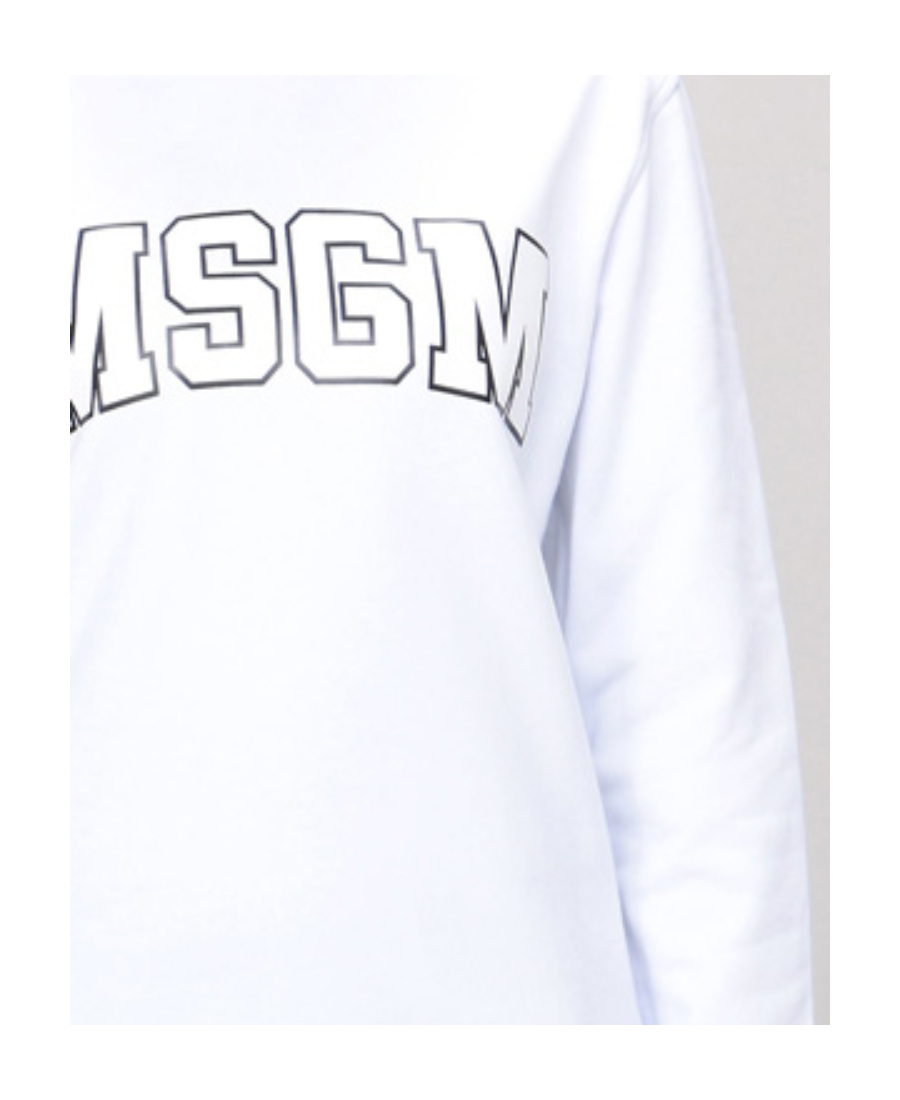 Msgm Logo Hoodie In White