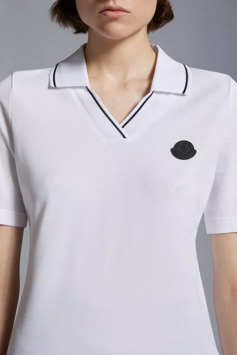 Moncler Pacth Polo In White