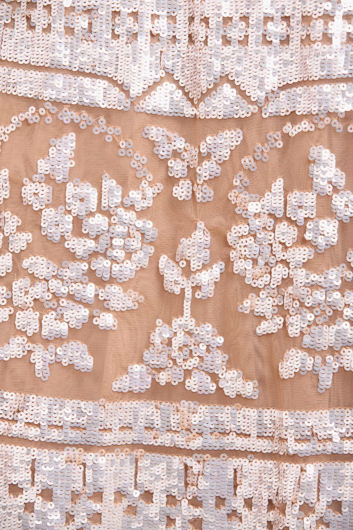 Needle & Thread Sequin-embellished Scoop-neck Midi Dress In White