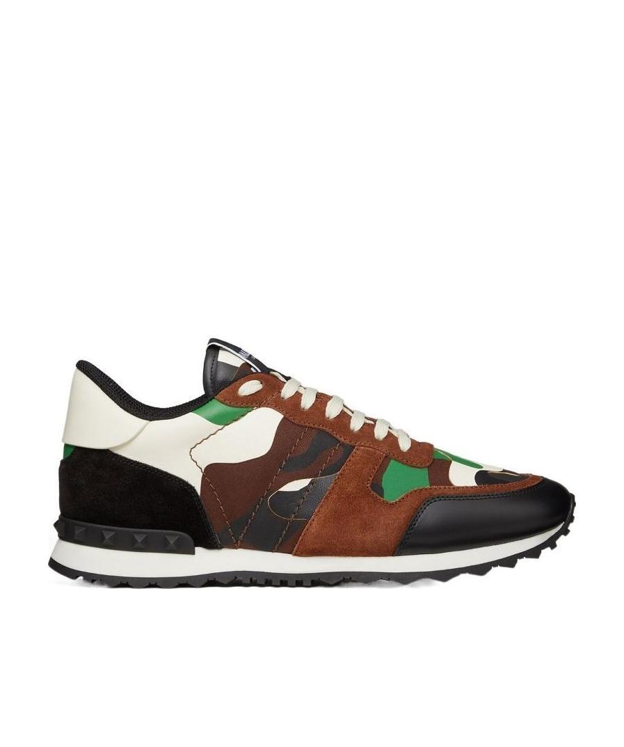 Valentino Garavani Camouflage Rockrunner Sneaker In Black