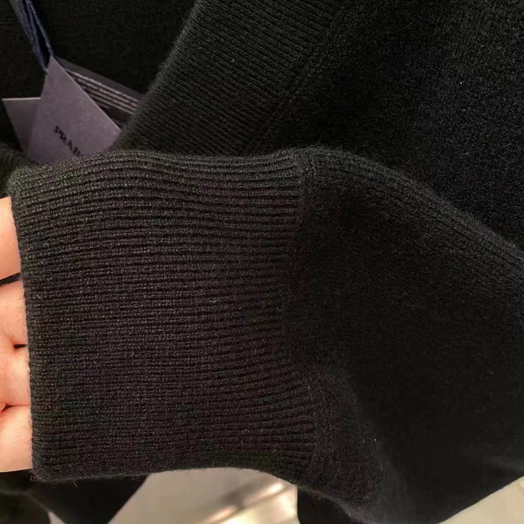 Prada V-neck Sweater In Black