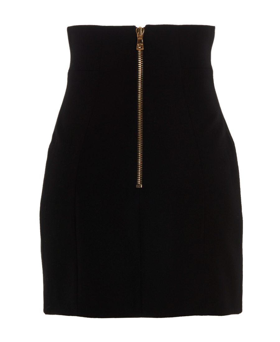 Balmain Button-detail Pencil Skirt In Black