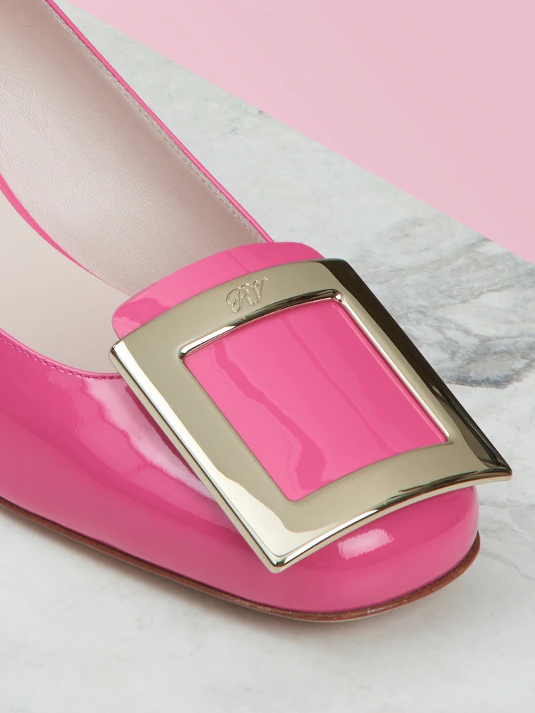 ROGER VIVIER TR È S VIVIER METAL BUCKLE HIGH HEELS 