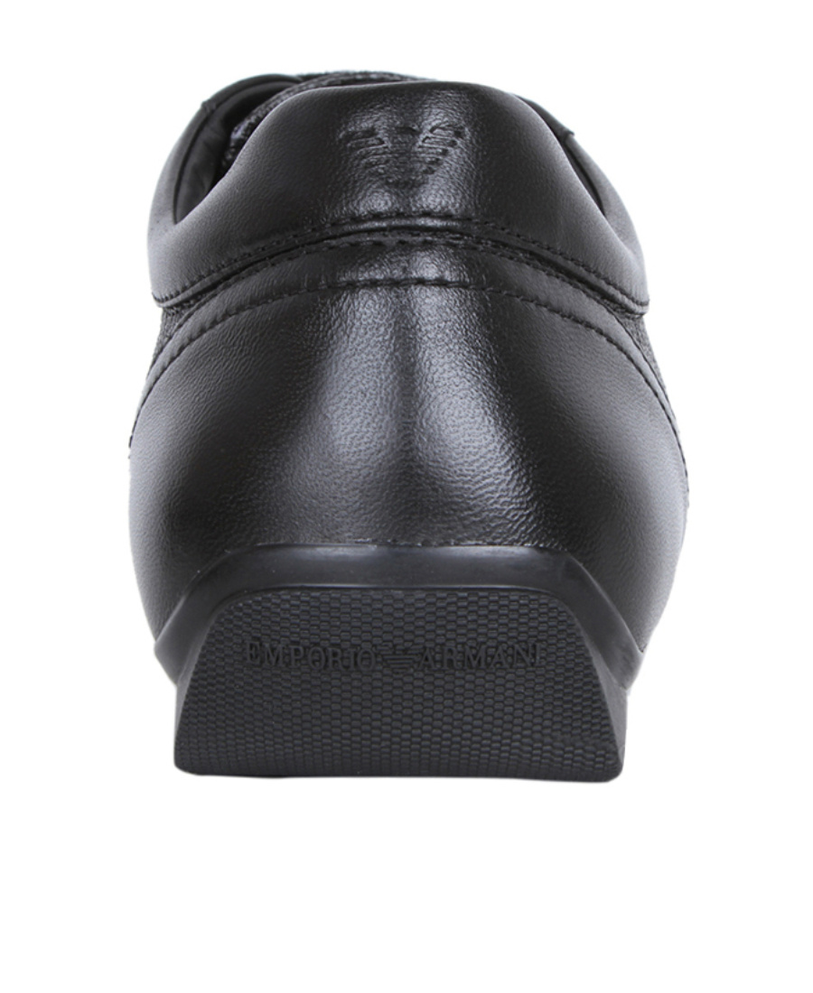 Emporio Armani Logo Lace Up Casual Sports Shoes In Black