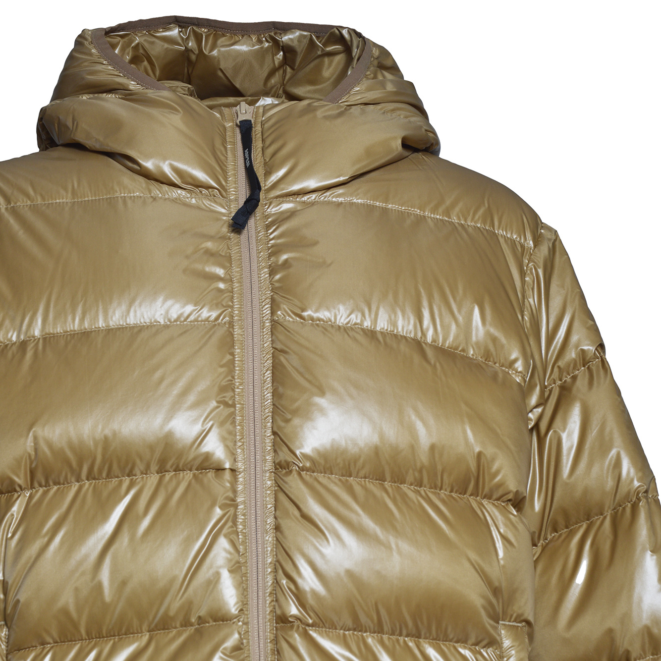 Aspesi Budd Puffer Jacket In Shiny Beige Fabric In Multicolor
