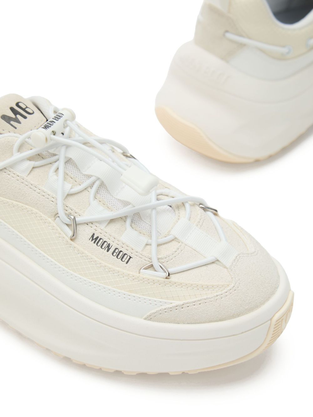 Moon Boot Logo-embellished Lace-up Sneakers In White