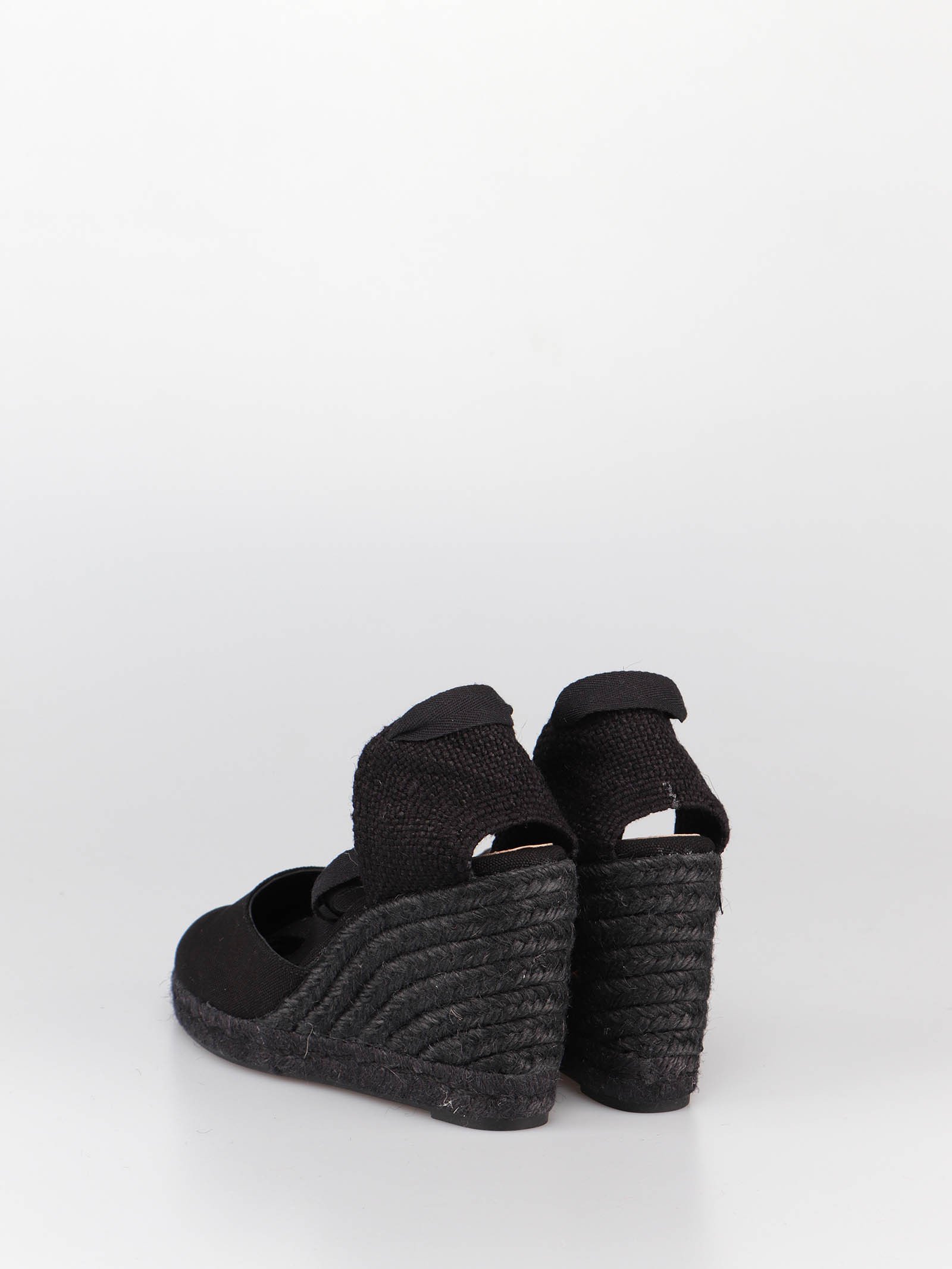 Shop Castaã±er Wedge Sandals In Black