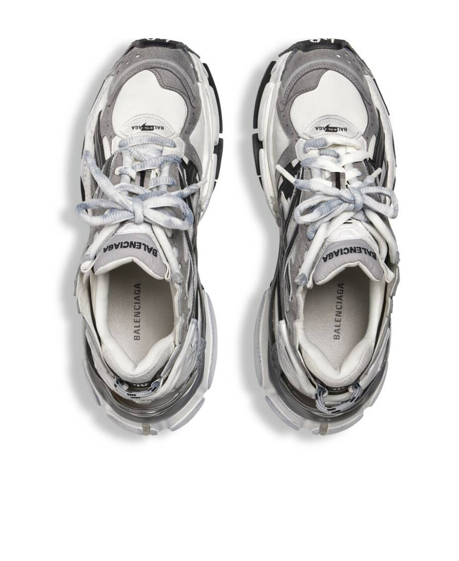 Shop Balenciaga Runner Panelled-design Sneakers In Gray