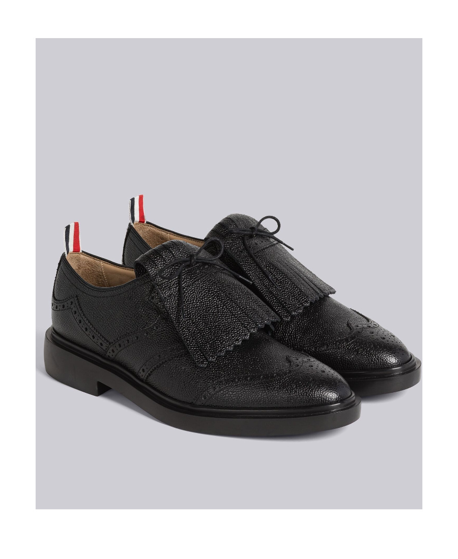 Thom Browne Tassel-trim Leather Brogues In Black