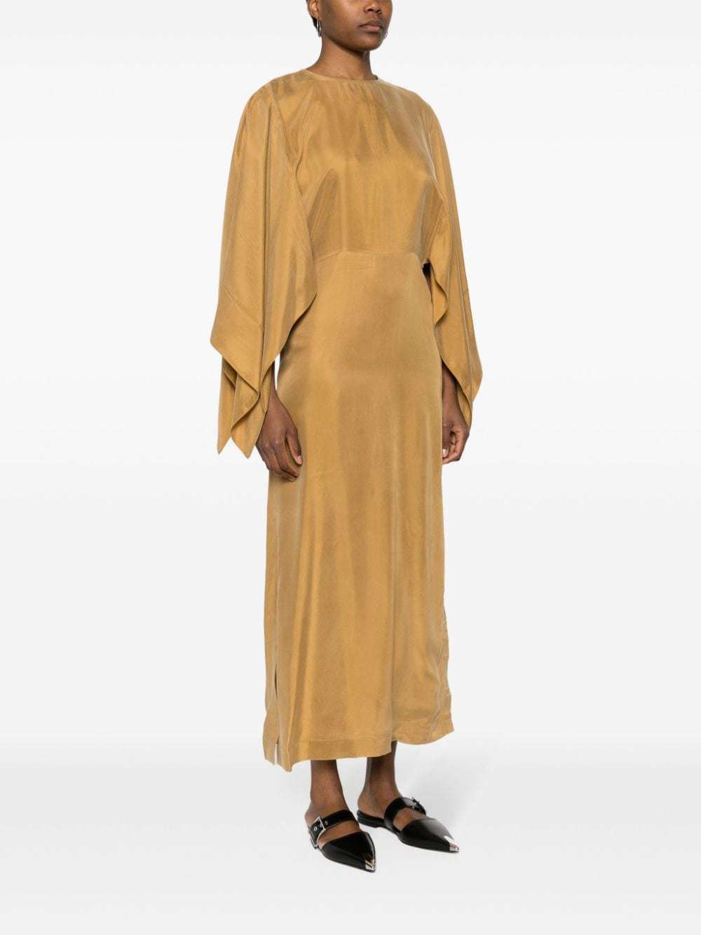 Rodebjer Dreana Twill Maxi Dress In Brown