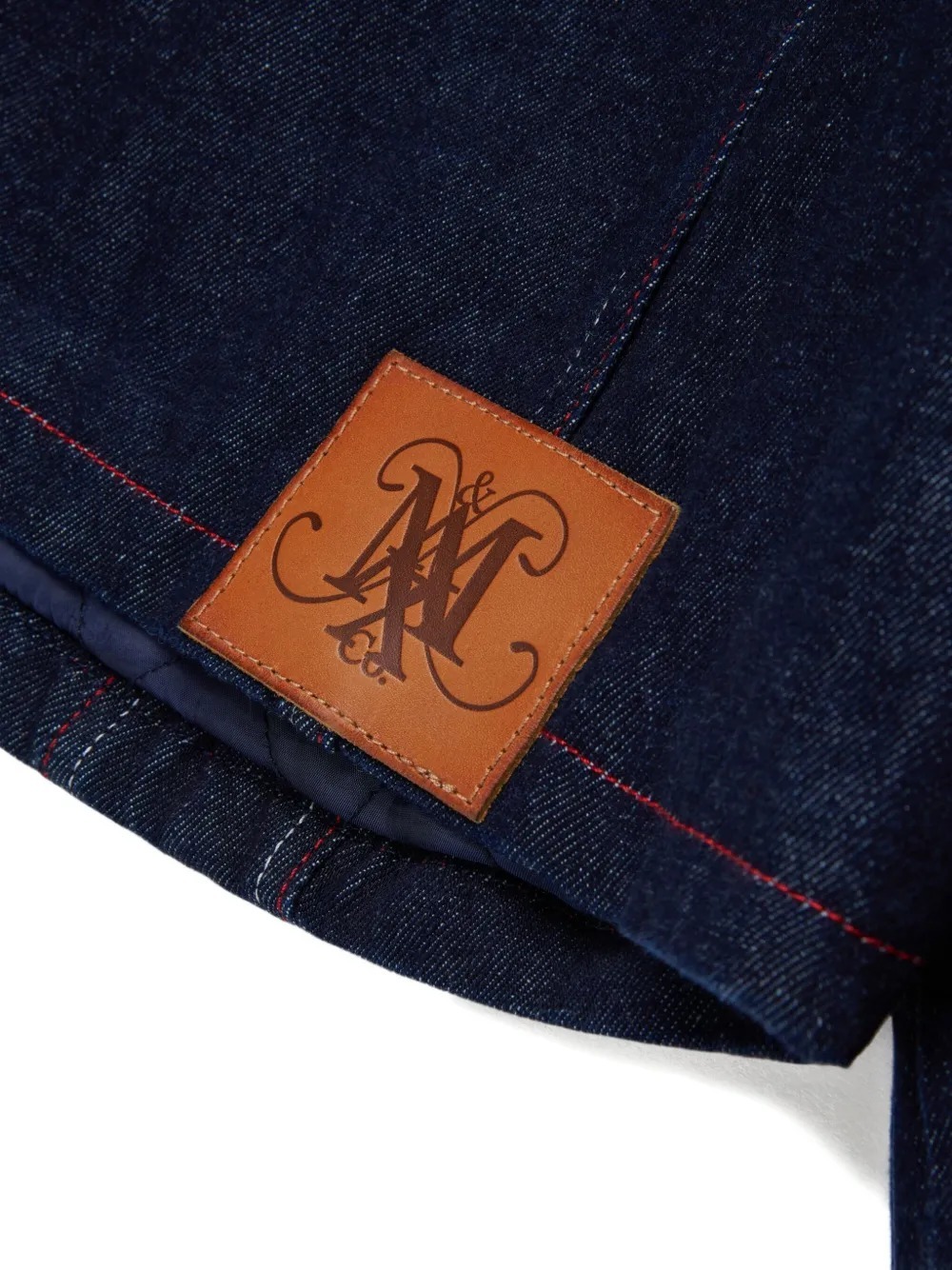 Maxco. Logo-patch Denim Jacket In Blue