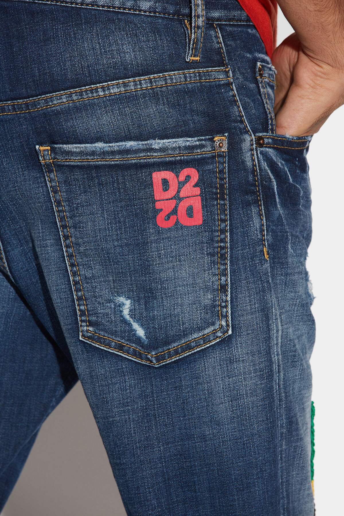 Dsquared2 Patchwork Wide-leg Jeans In Multicolor
