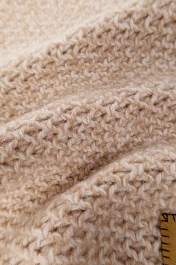 Chloé Cashmere Chunky Knitted Scarf In Nude