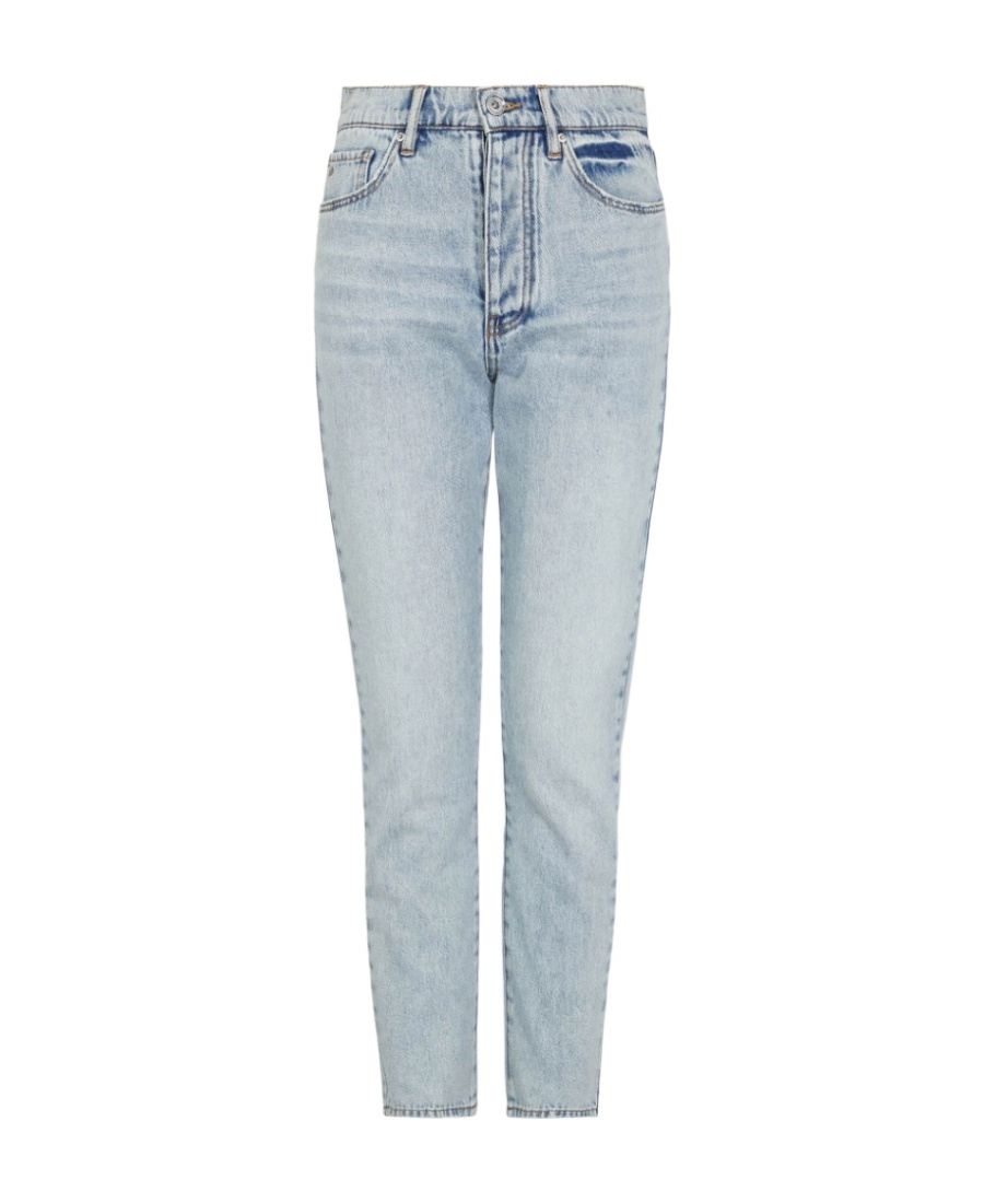 Armani Exchange Belt Loop Denim Trousers In Gray